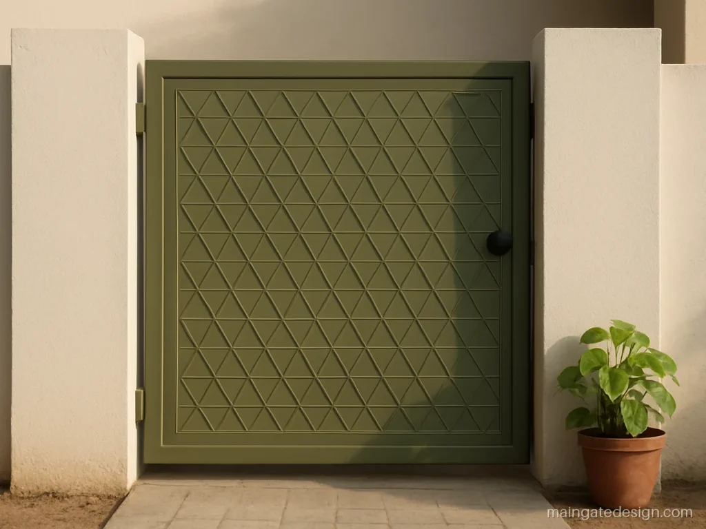 Laser cutting main gate design for a 7 x 7 ft single leaf gate