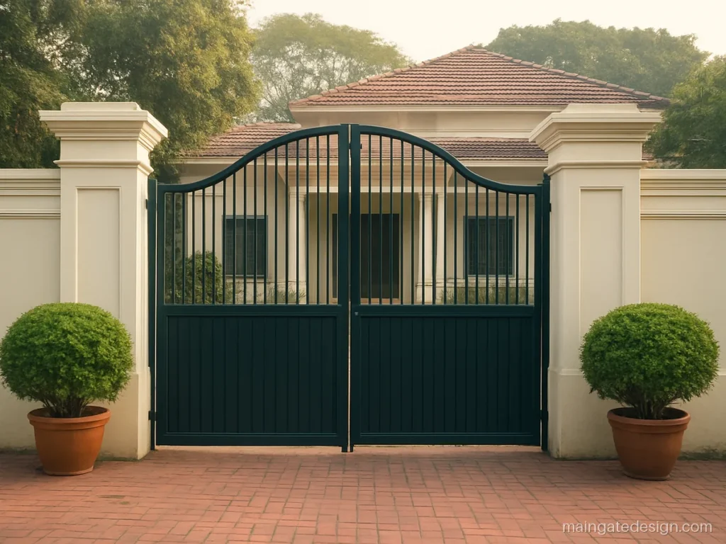 Main gate molding design with cornice bands and moulded pillar caps
