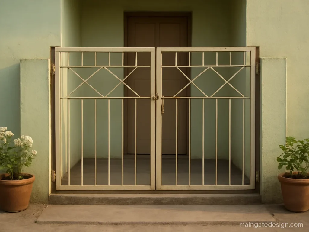 Double door iron gate 4 feet main gate design with two narrow leaves