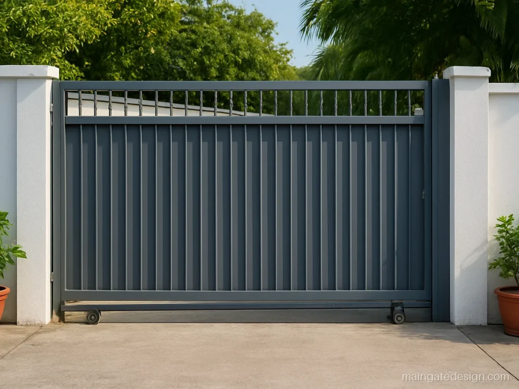8 feet main gate design iron sliding gate on a floor track