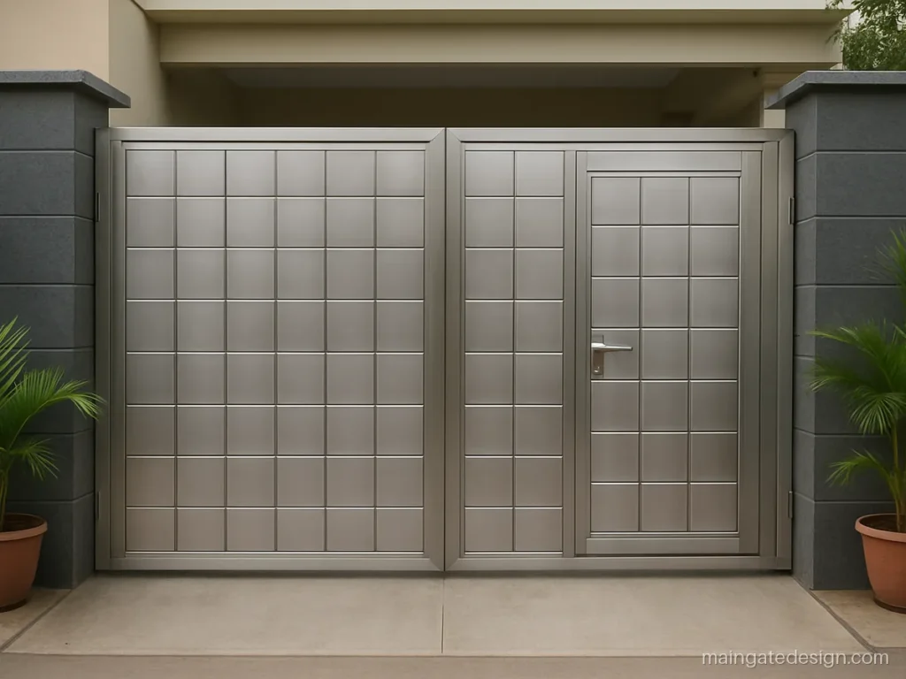 Main gate steel door design double door with built-in wicket door