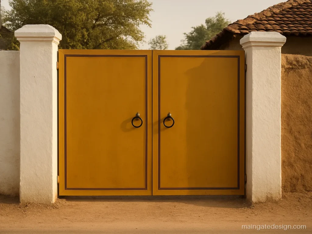 Simple main gate design village style with full sheet and painted border
